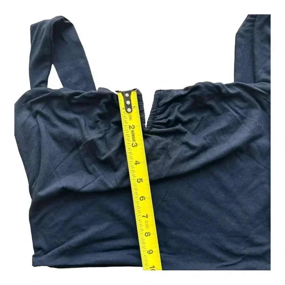 Naked wardrobe Black Flare Pant Soft Cropped Top Tank 2 PC Set Outfit Size 1X - Picture 13 of 15